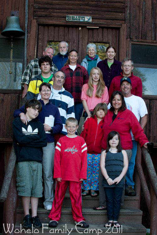 Alice Waterman with her family during family camp